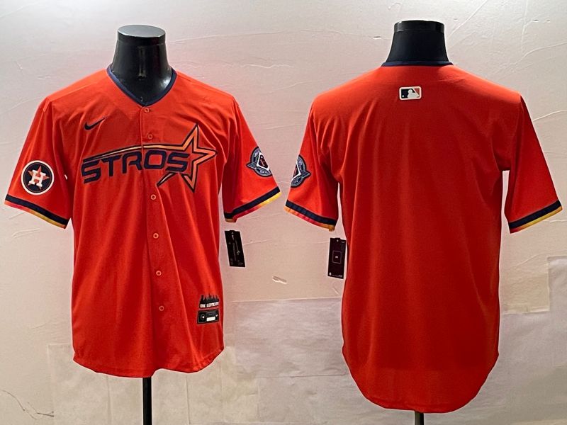 Men Houston Astros Blank Orange Three generations Joint Name 2025 Nike MLB Jersey style 18